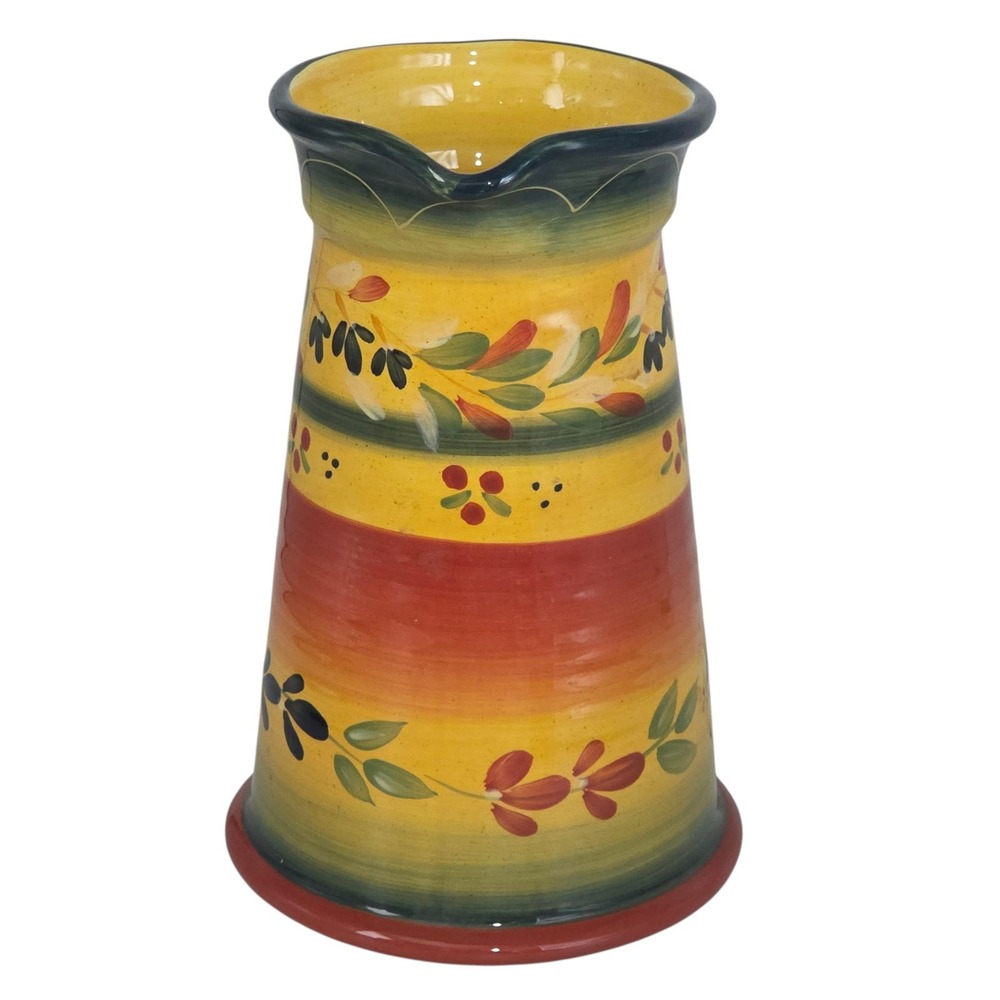 Tabletops Gallery La Province Hand Painted Hand Crafted Ceramic Pitcher 80oz - Picture 4 of 13